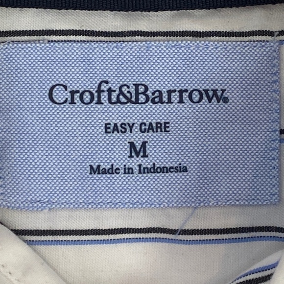 NEW Croft & Barrow Short Sleeve Button Down Striped Shirt Sz Medium NWT - Picture 2 of 8